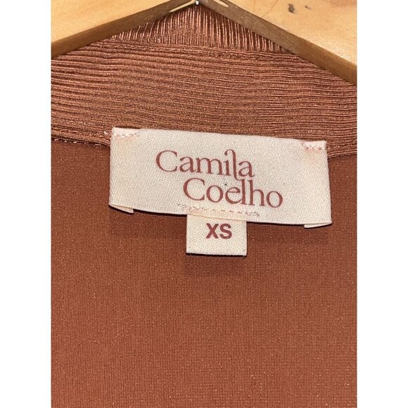 Camila Coelho Cera Button-Down Long Sleeves  Womens Mini  Dress Size XS - Chesnu - Picture 5 of 9